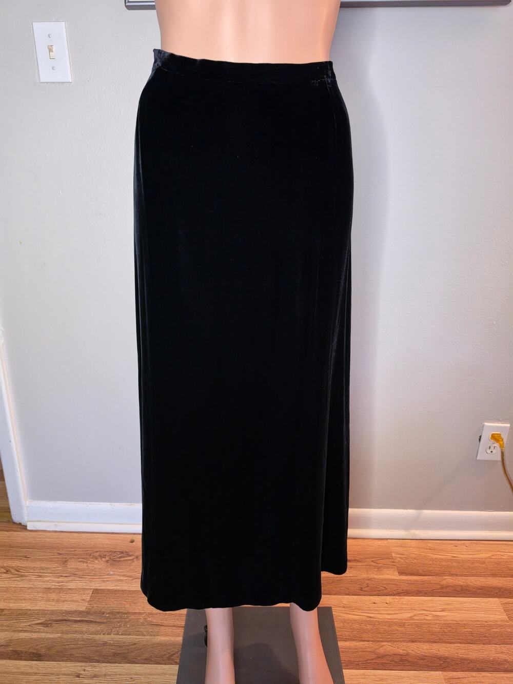 Vtg Liz Claiborne Black Velvet A-Line Maxii Skirt Classic Cocktail BlackTie 14